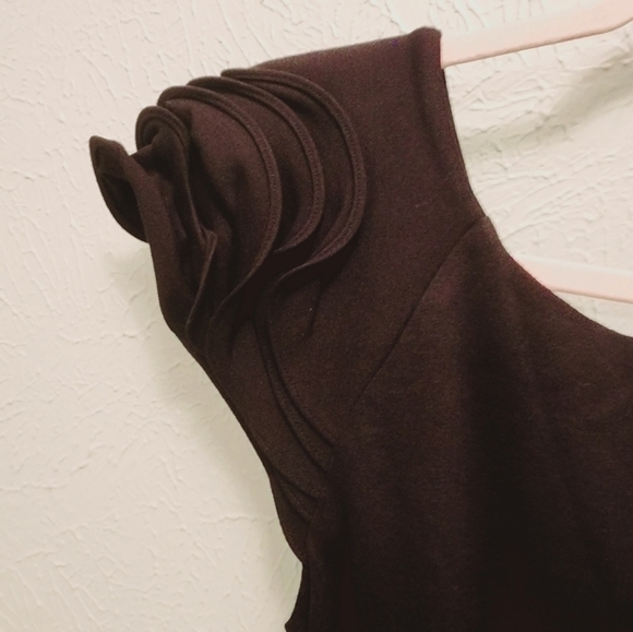 Black MNG by Mango dress with Ruffle shoulders size XL - Picture 7 of 8